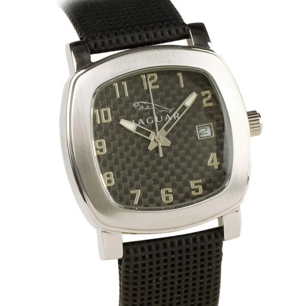 Montre de sport unisexe Matsuda Square One avec cadran en fibre de carbone noir.