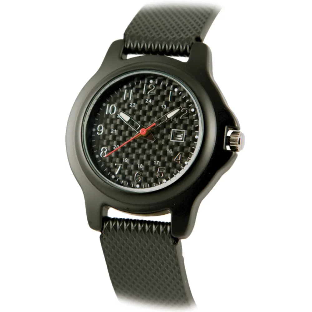 Matsuda Ladies Discovery Watch w, Carbon Fiber Dial & PU Strap