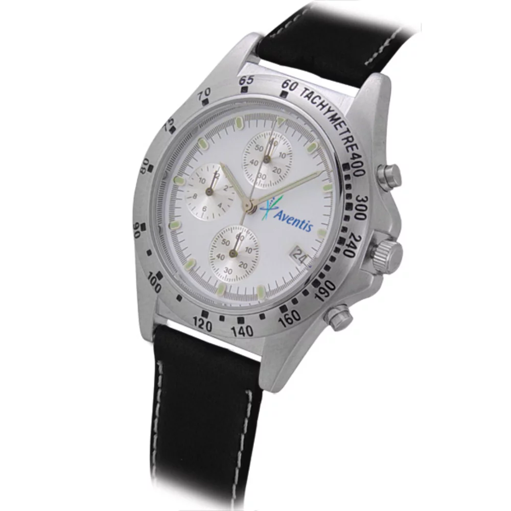 Montre unisexe Matsuda avec tachymètre et bracelet en cuir