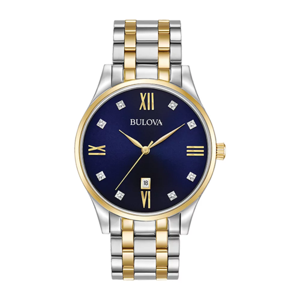 Bulova 98D130 Classic - Argent, Bleu & Or