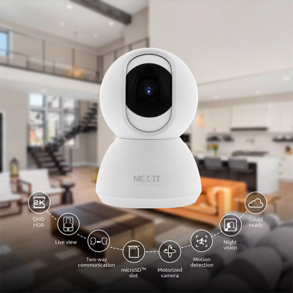 Nexxt Smart Home Indoor Camera V2 2k PTZ (Pan Tilt Zoom) - White