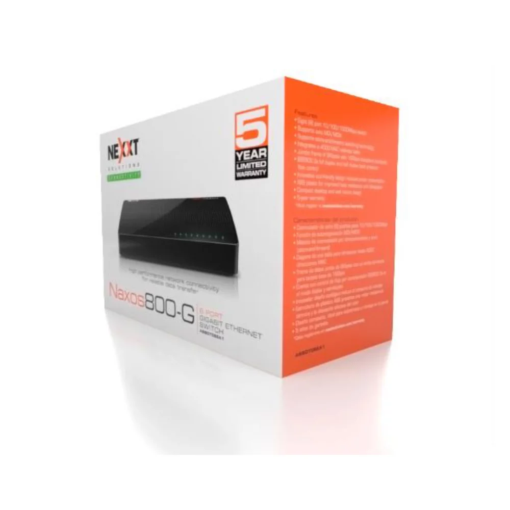 Nexxt Switch Gigabit Ethernet Desktop Naxos 800-G 8 Port 10/100/1000Mbps