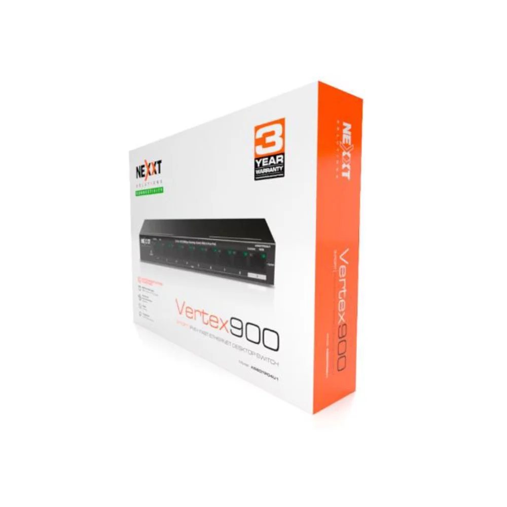 Nexxt Switch 9-Port PoE+ Fast Ethernet Desktop Vertex 900+