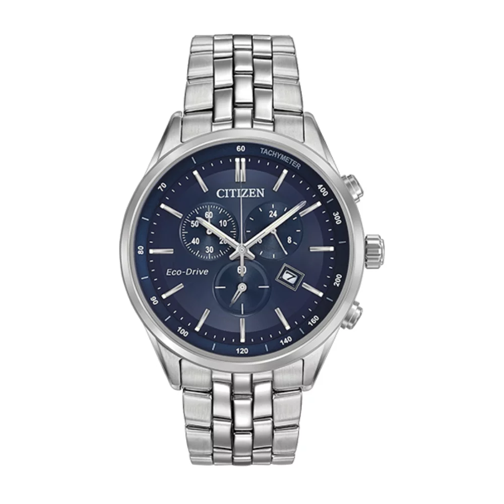 Montre Citizen Corso Chronographe - Argent & Bleu