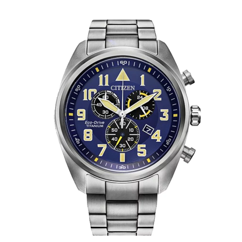 Citizen Watch Super Titanium Chronograph - Silver & Blue