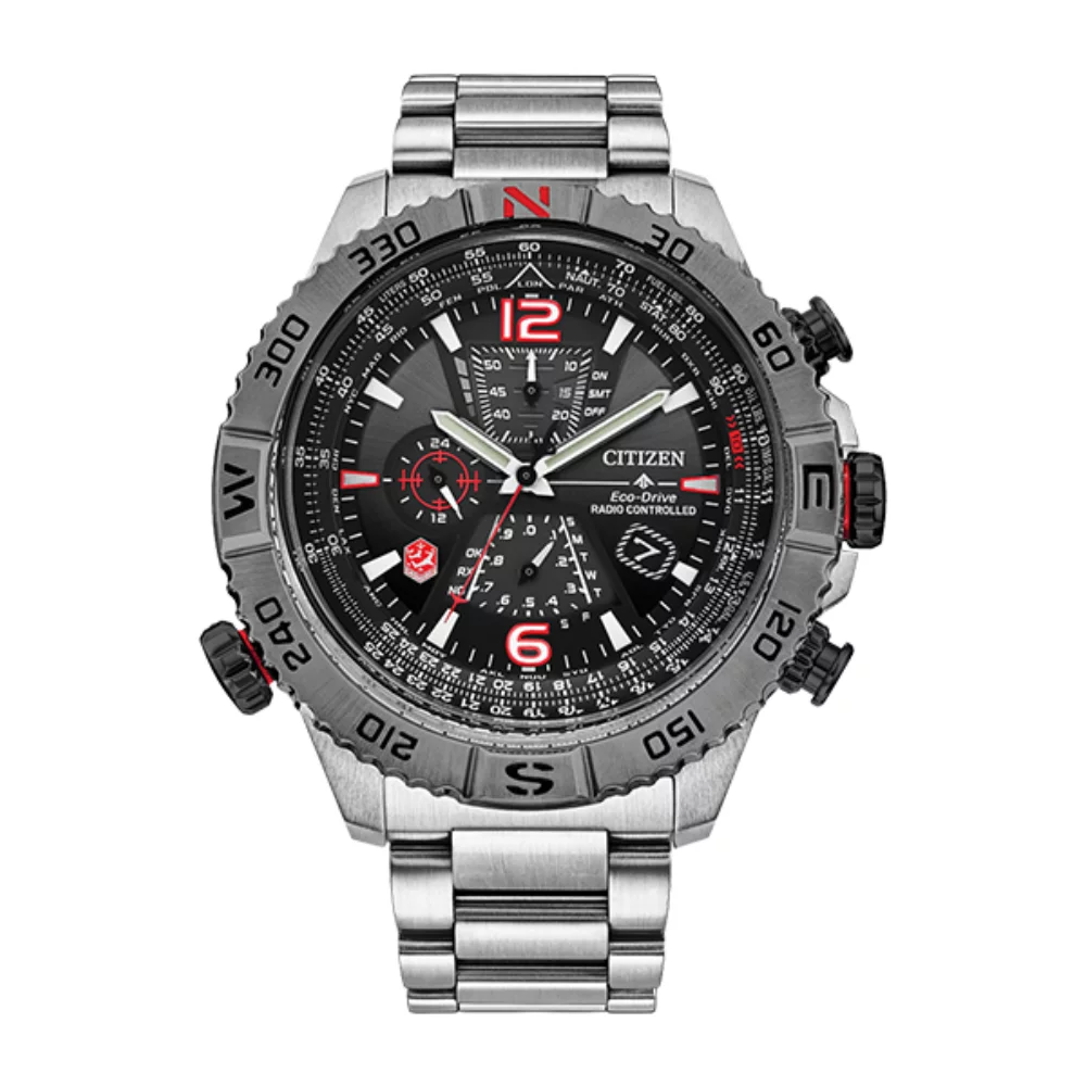 Montre Citizen Promaster Navihawk A-T - Argent & Rouge