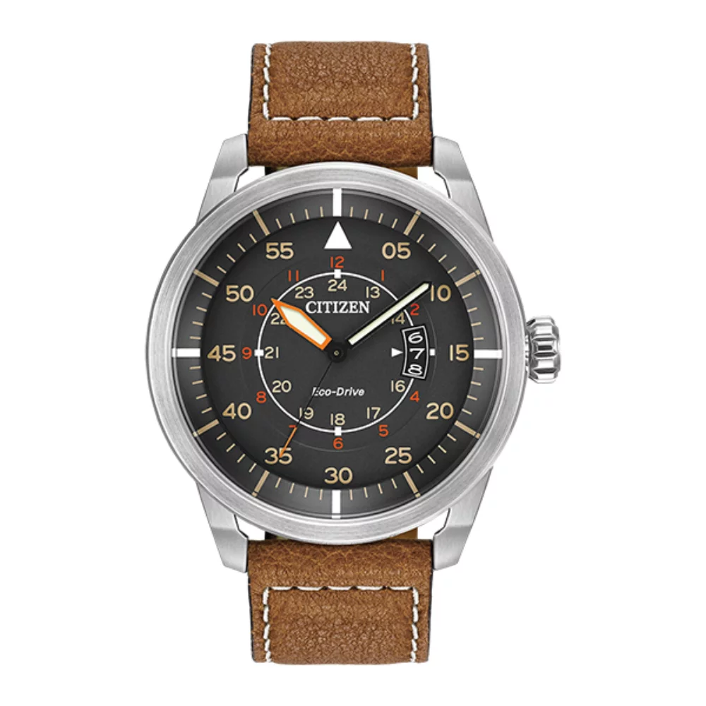 Montre Citizen Avion - Bracelet en cuir marron