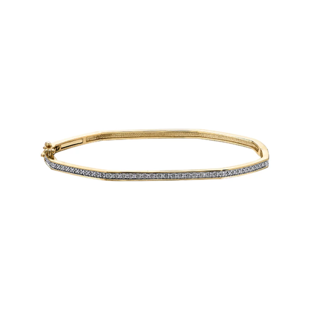 Diamond Bangle in 10K Gold (0.15 CT. T.W.) - Gold