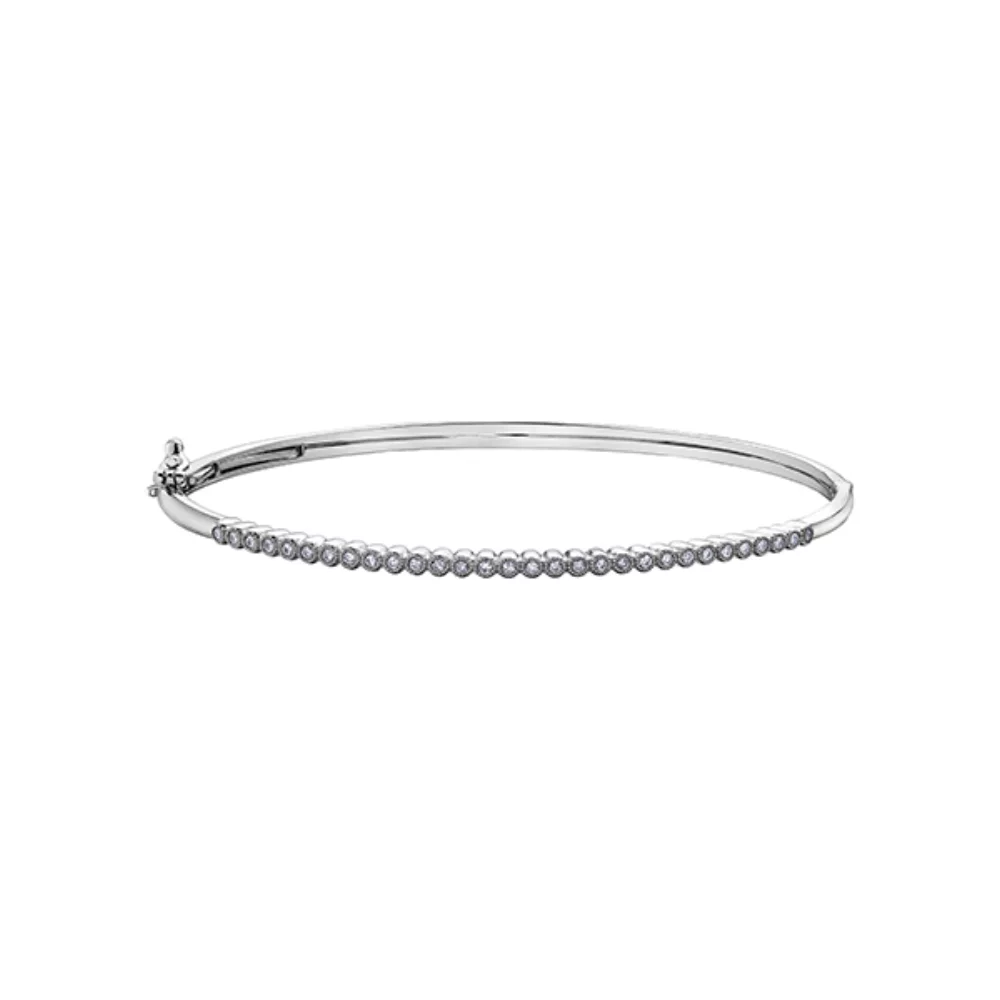 Diamond Bangle in 10K White Gold (0.24 CT. T.W.) - Silver