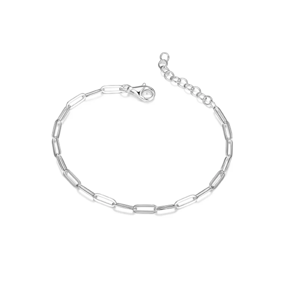 Charles Garnier Sterling Silver "PAPERCLIP" 3.5mm Link Bracelet - Silver