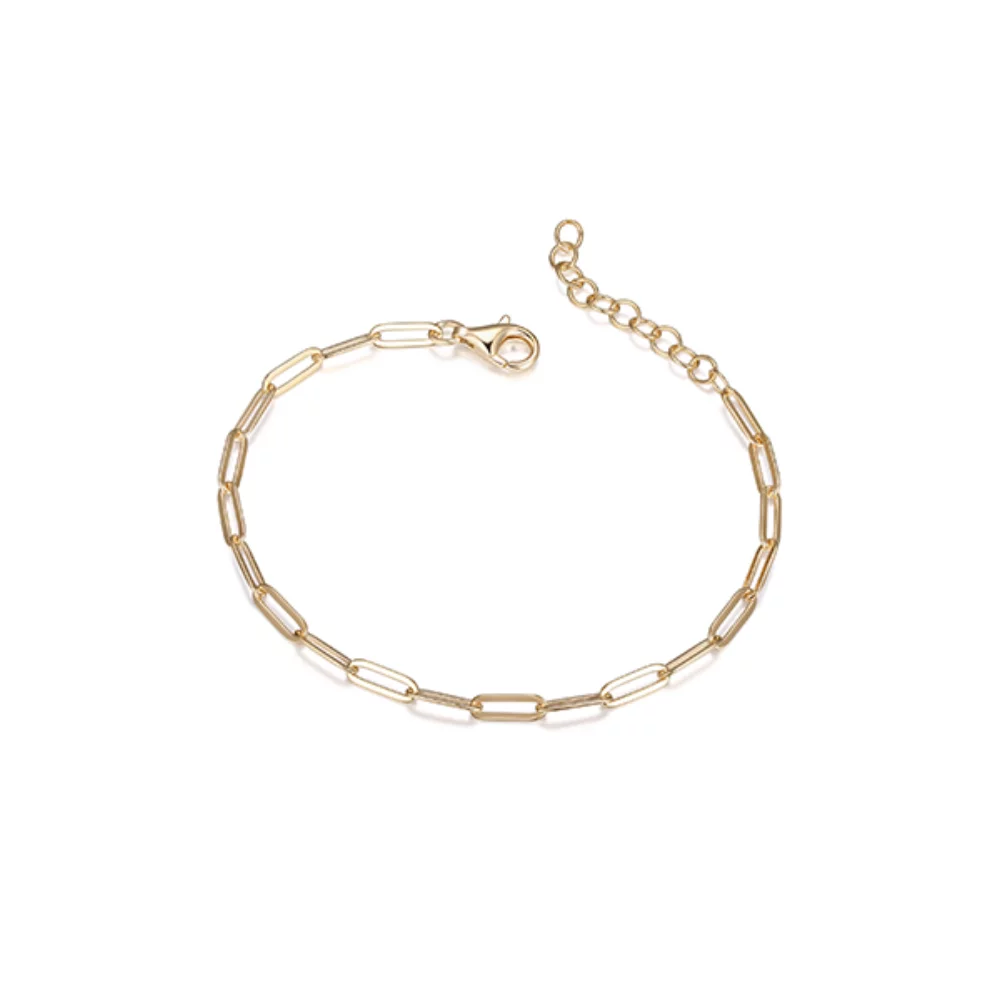Charles Garnier Sterling Silver "PAPERCLIP" 3.5mm Link Bracelet - Gold