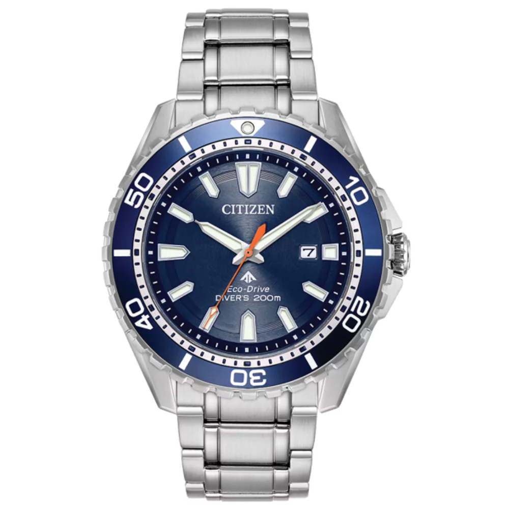 Montre Citizen Promaster Diver - Argent, Bleu & Orange