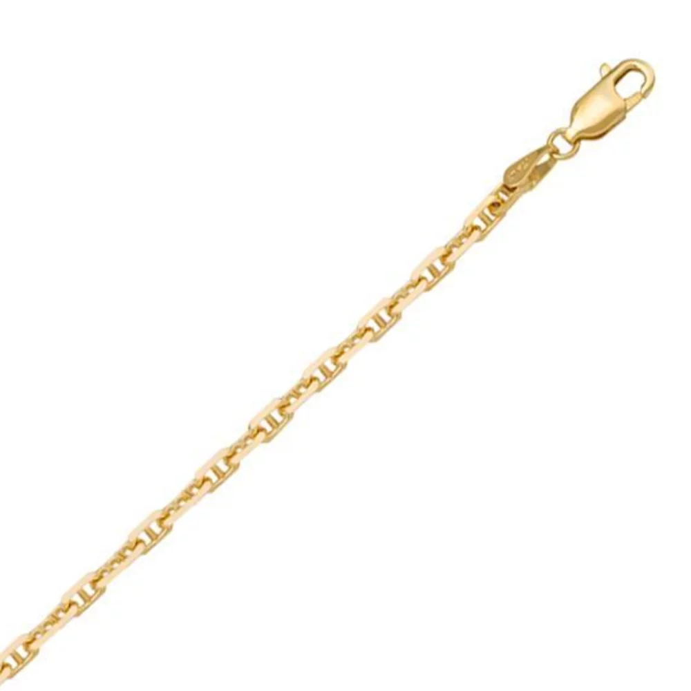 14K Yellow gold Flat Anchor Bracelet - Gold