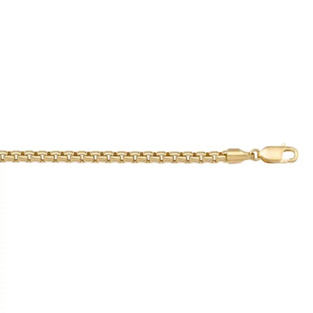 10K Gold Hollow Box 7.5" Bracelet - 2.6 gm