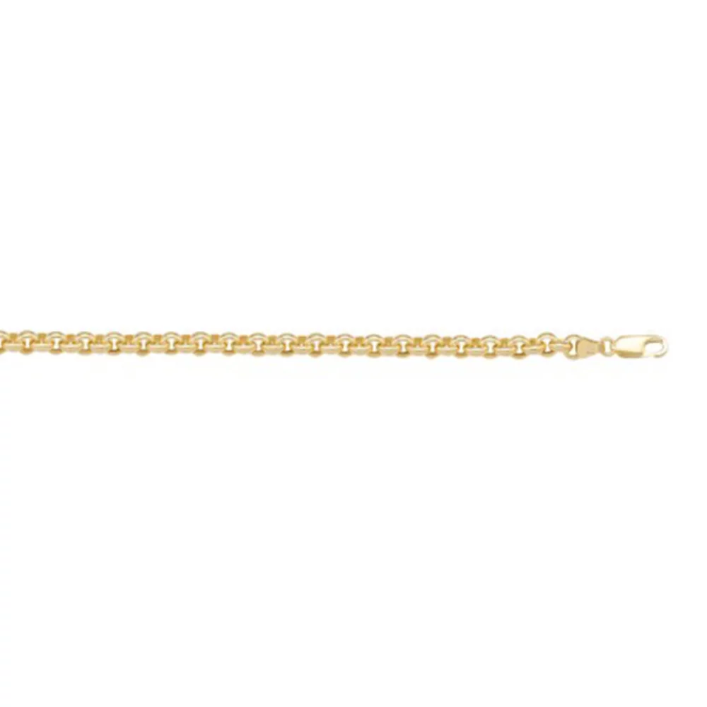 10K Gold Hollow Rolo 7" Bracelet - 1.7 gm