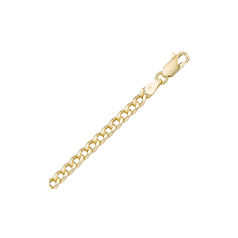 7" 18K Gold Hollow Curb Bracelets - 2.5 gm