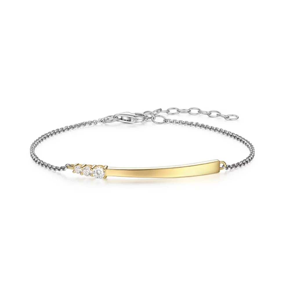 Diamondlite Cubic Zirconia Sleek Horizontal Bar Bracelet - Gold