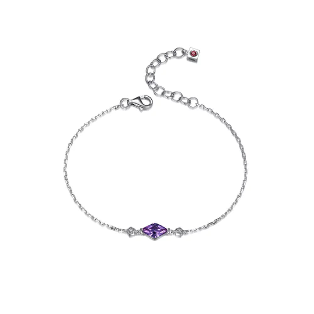 ELLE "Etoile" Marquise Shape Created Sapphire and Lab Grown Diamond Bracelet - Purple