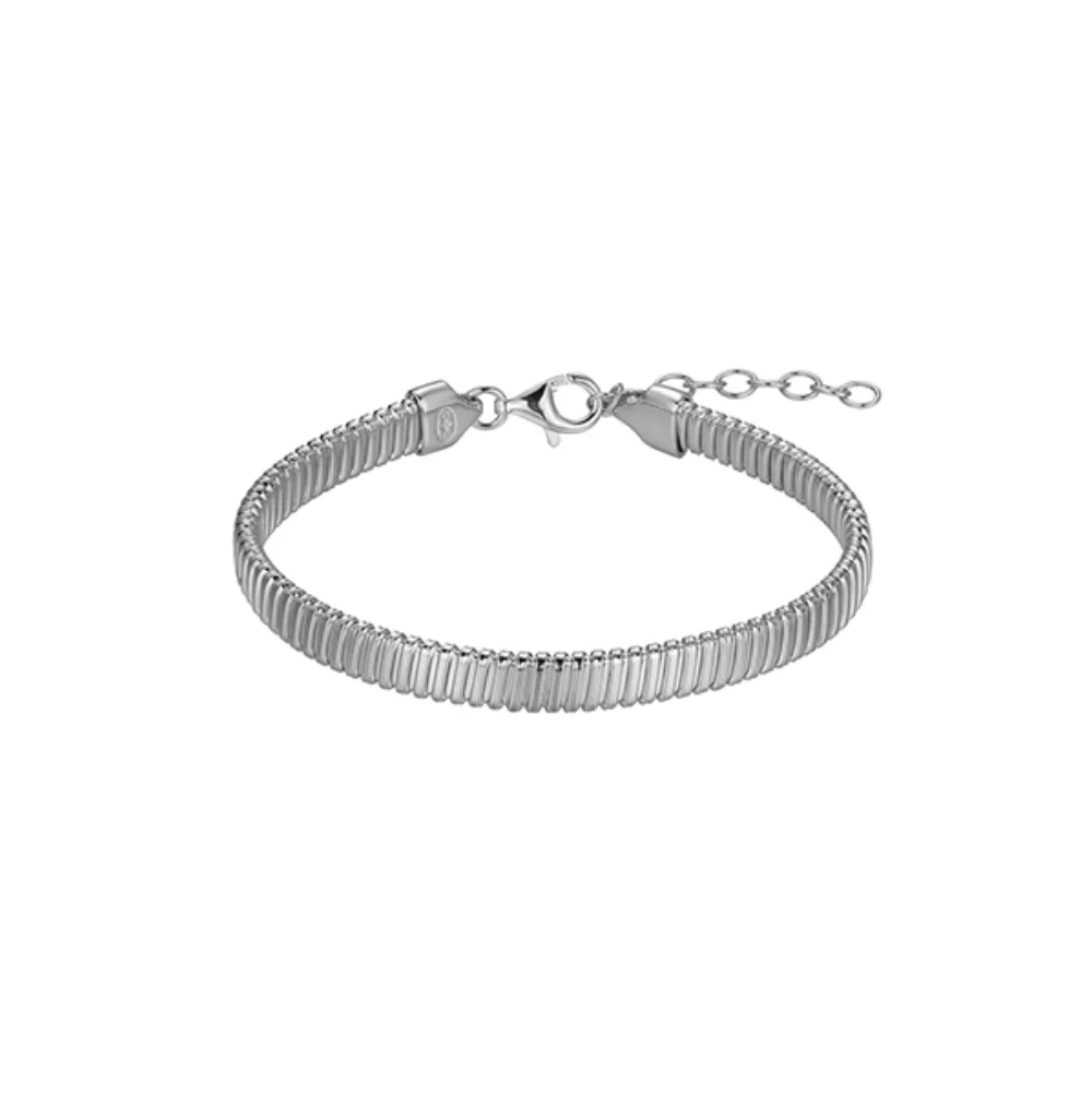 Charles Garnier Sterling Silver "Tubogas" Oval Hollow Tubular Bracelet - Silver
