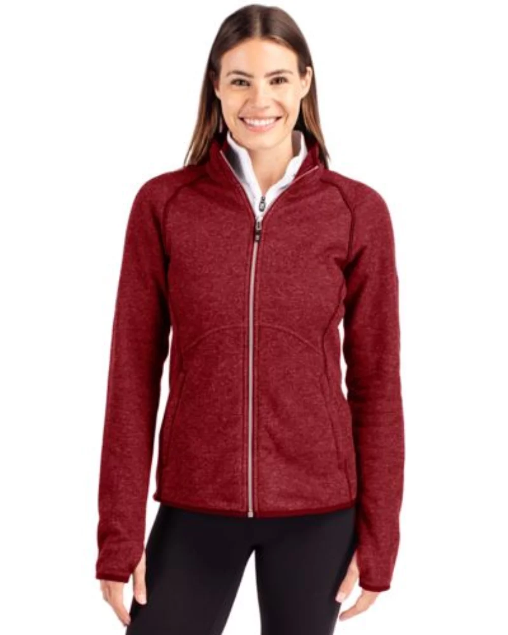 Cutter & Buck Mainsail Sweater-Knit Womens Full Zip Jacket