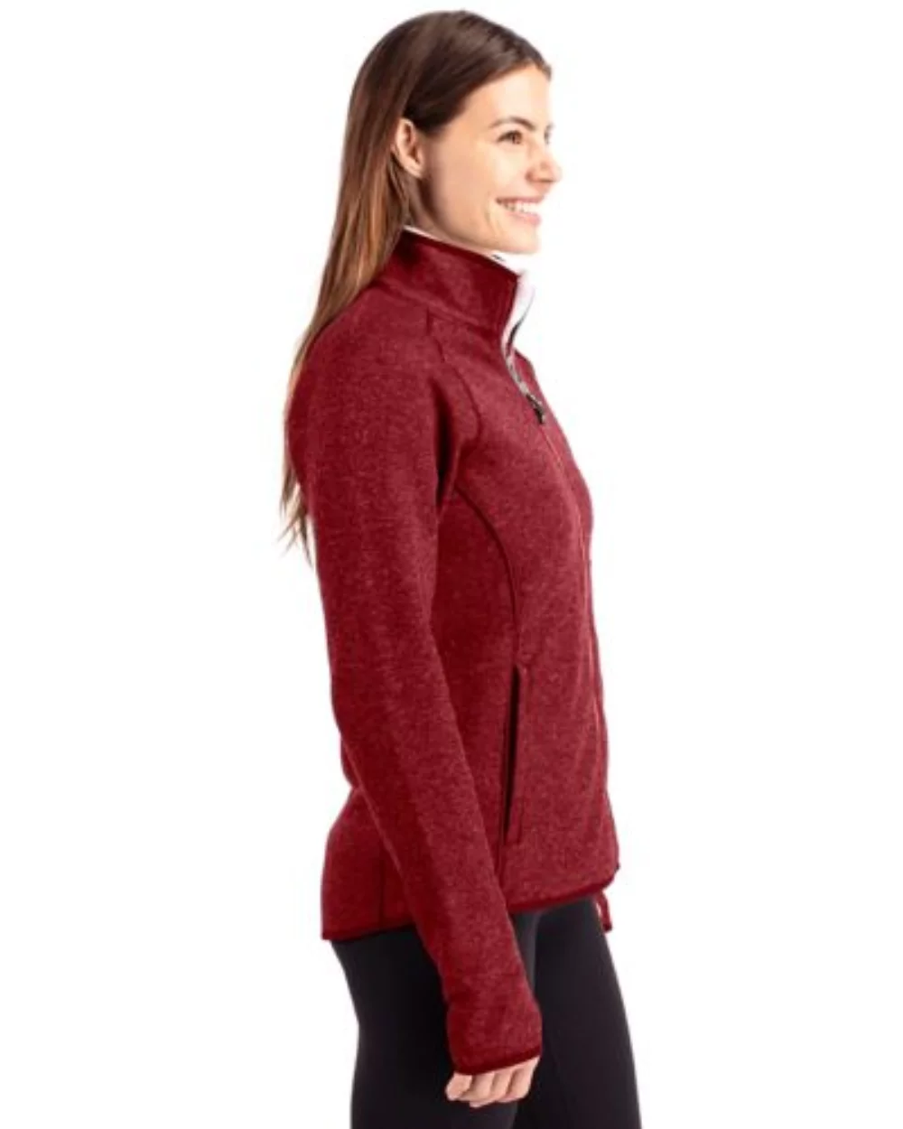 Cutter & Buck Mainsail Sweater-Knit Womens Full Zip Jacket