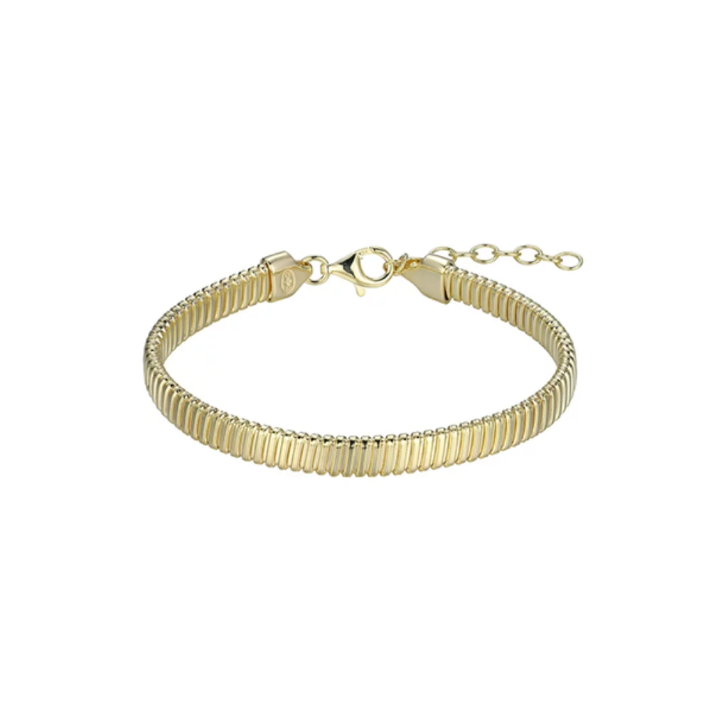 Charles Garnier Sterling Silver "Tubogas" Oval Hollow Tubular Bracelet - Gold
