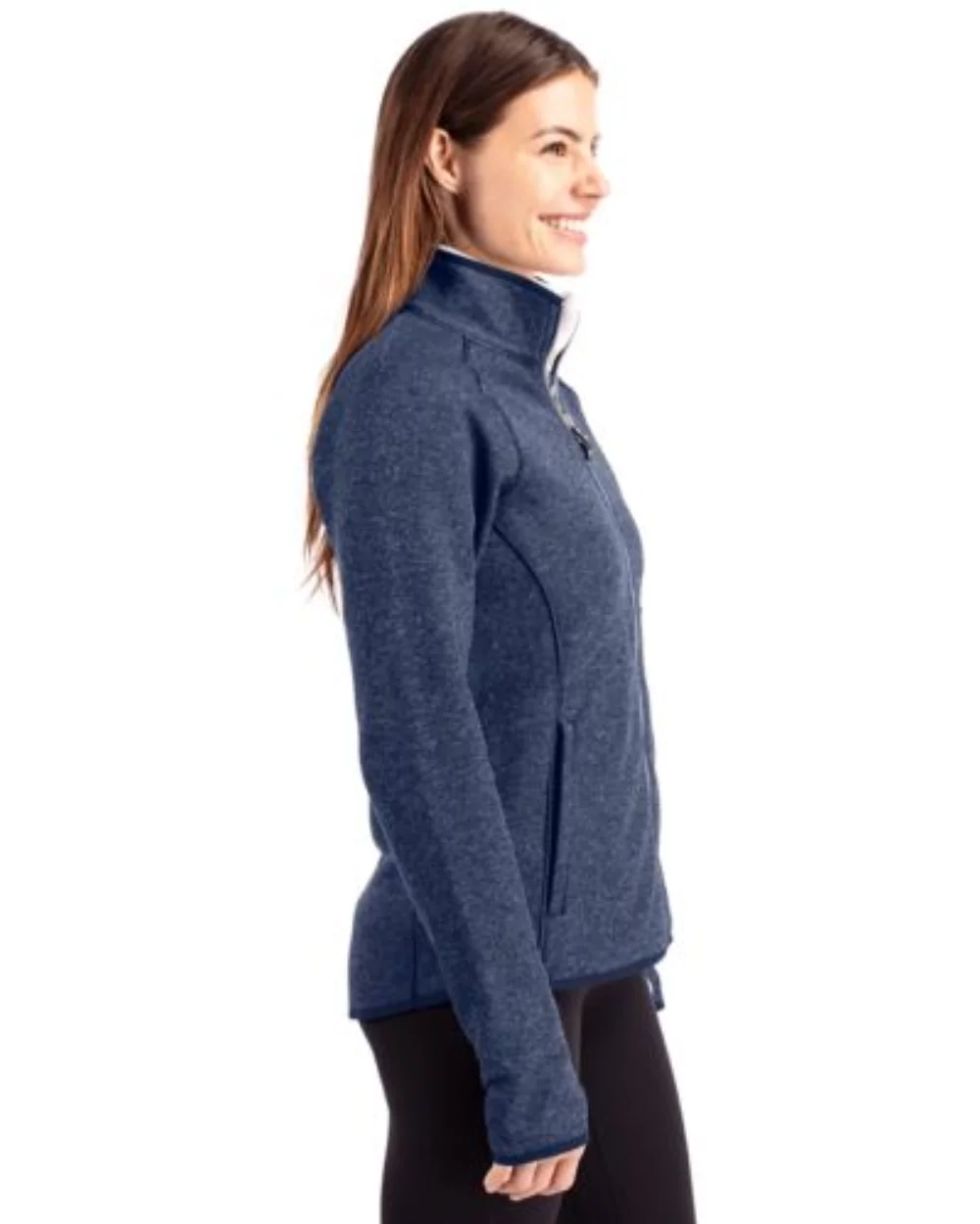 Cutter & Buck Mainsail Sweater-Knit Womens Full Zip Jacket