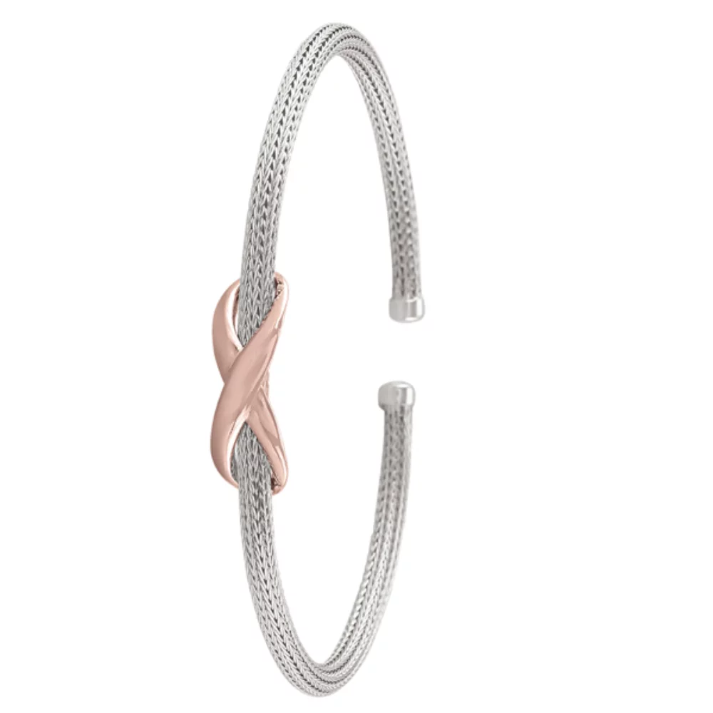 Pink Infinite sterling silver fashion bangle