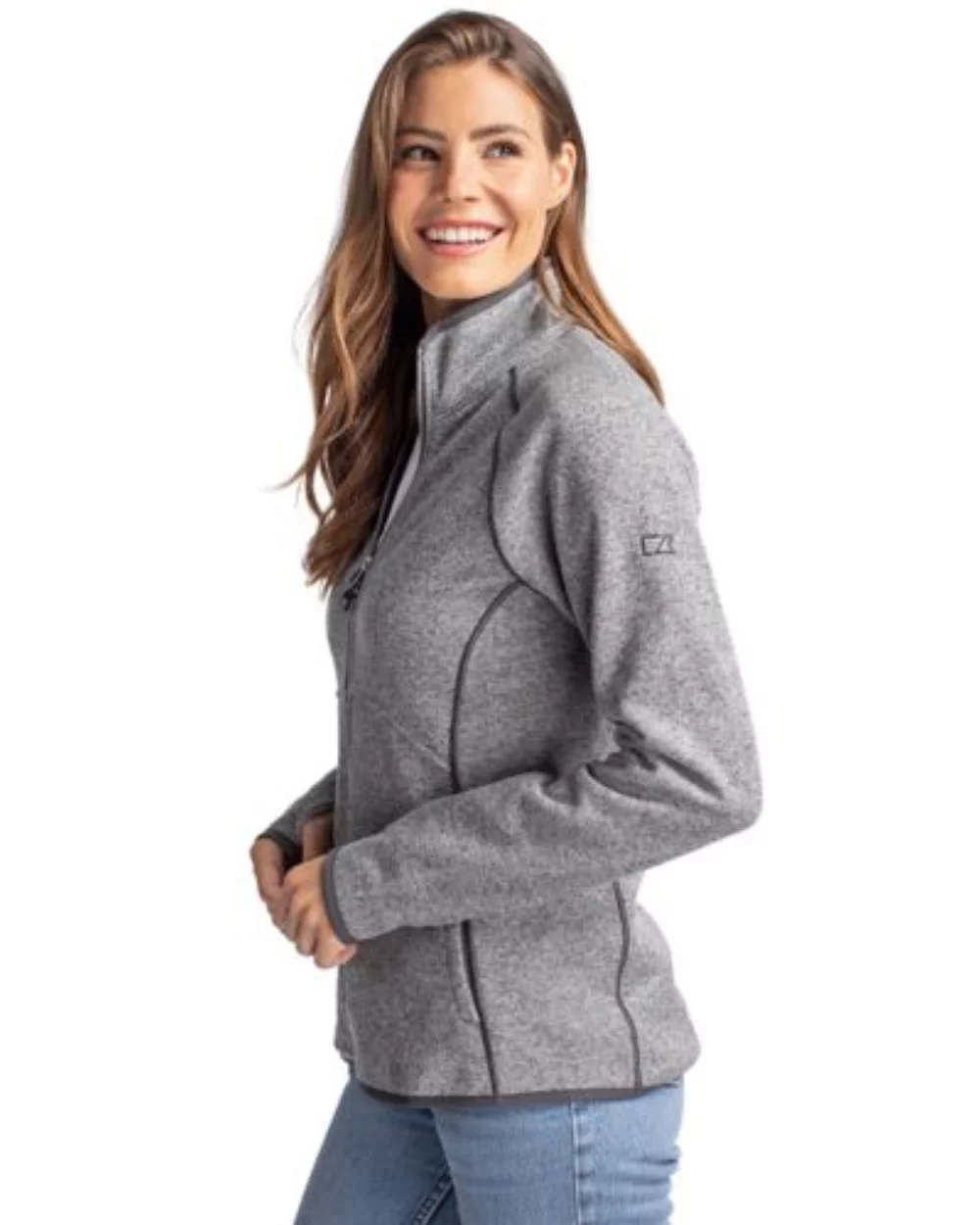 Cutter & Buck Mainsail Sweater-Knit Womens Full Zip Jacket