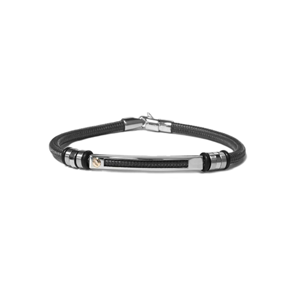 CJ Steelx "The Rocco" Stainless steel and Nautical Rope Bracelet - Grey