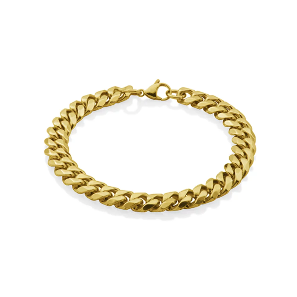STEELX 10mm Curb Chain Bracelet - Gold