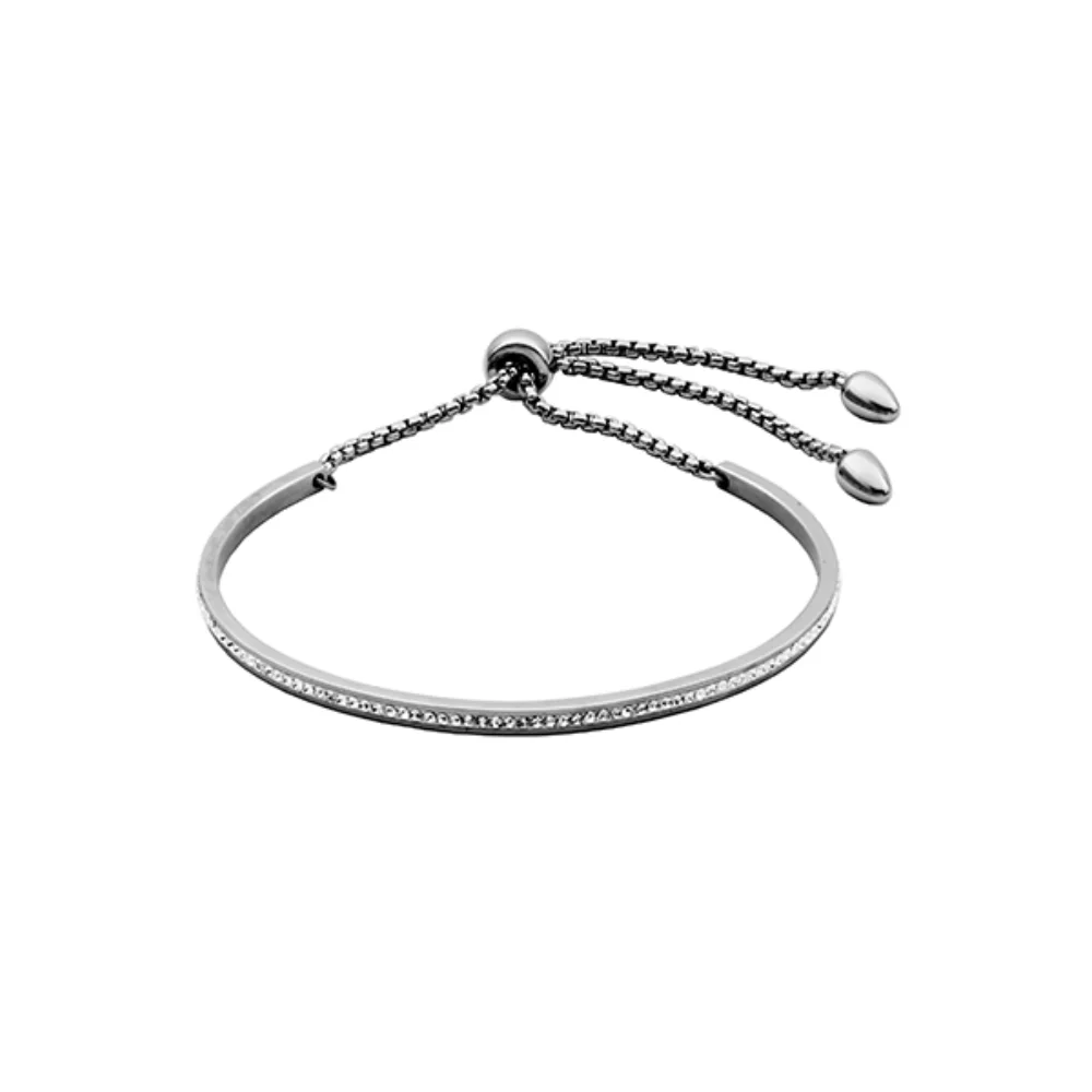 CJ Steelx Preciosa Crystal Bolo Bracelet - Silver