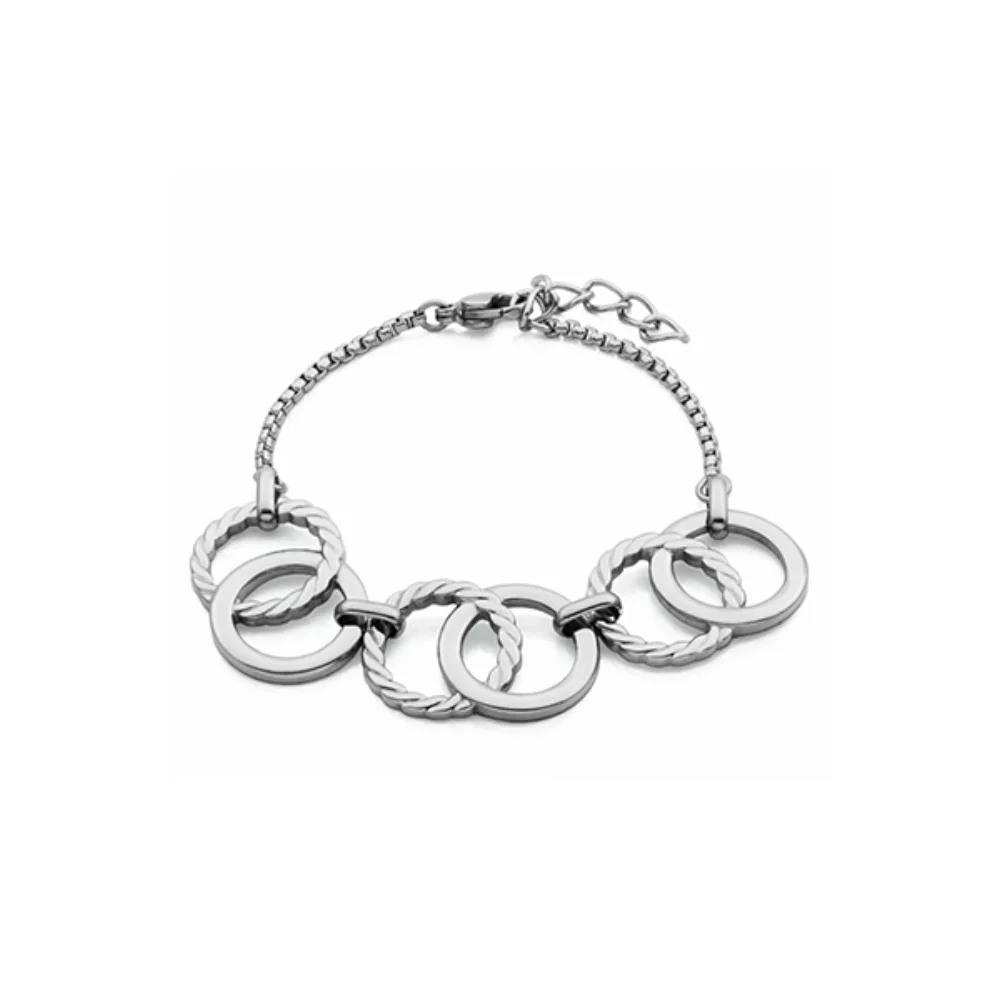 CJ Steelx Interlocked Circles Bracelet - Silver