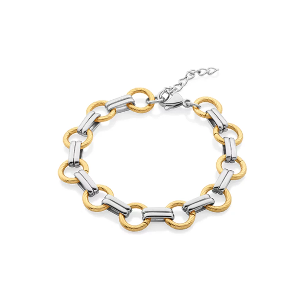 CJ Steelx Two-Tone Heavy Link Chain Bracelet