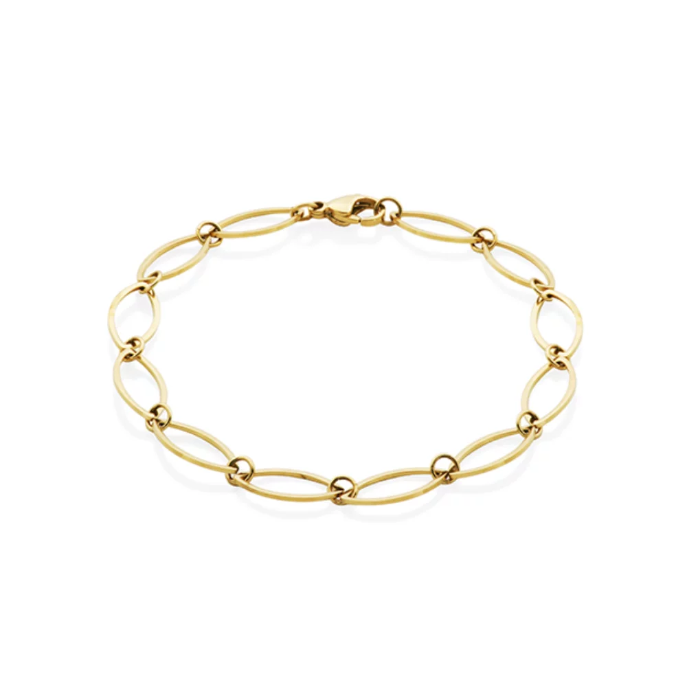 CJ Steelx Pointed Oval Link Chain Bracelet - Gold