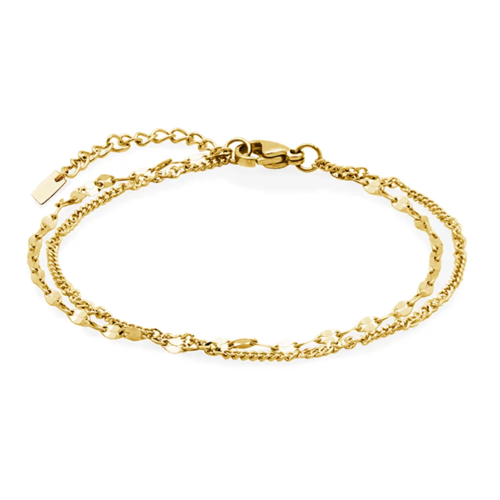 CJ Steelx Layered Chain Bracelet - Gold