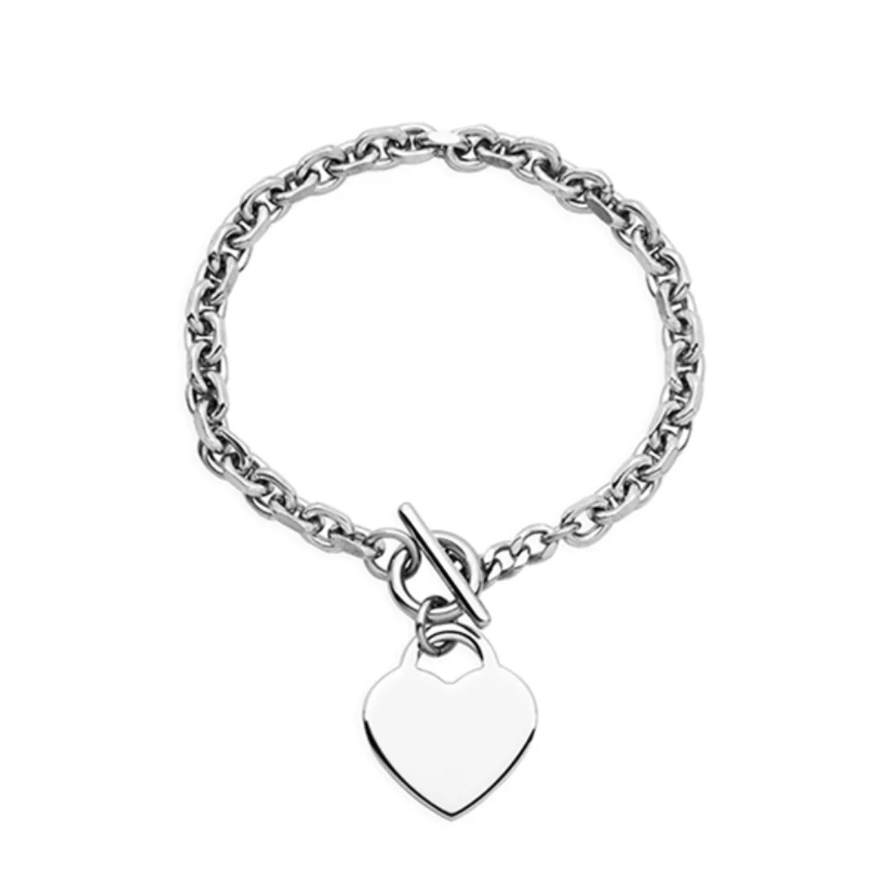 Valentine's Day CJ Steelx Heart Bracelet - Silver