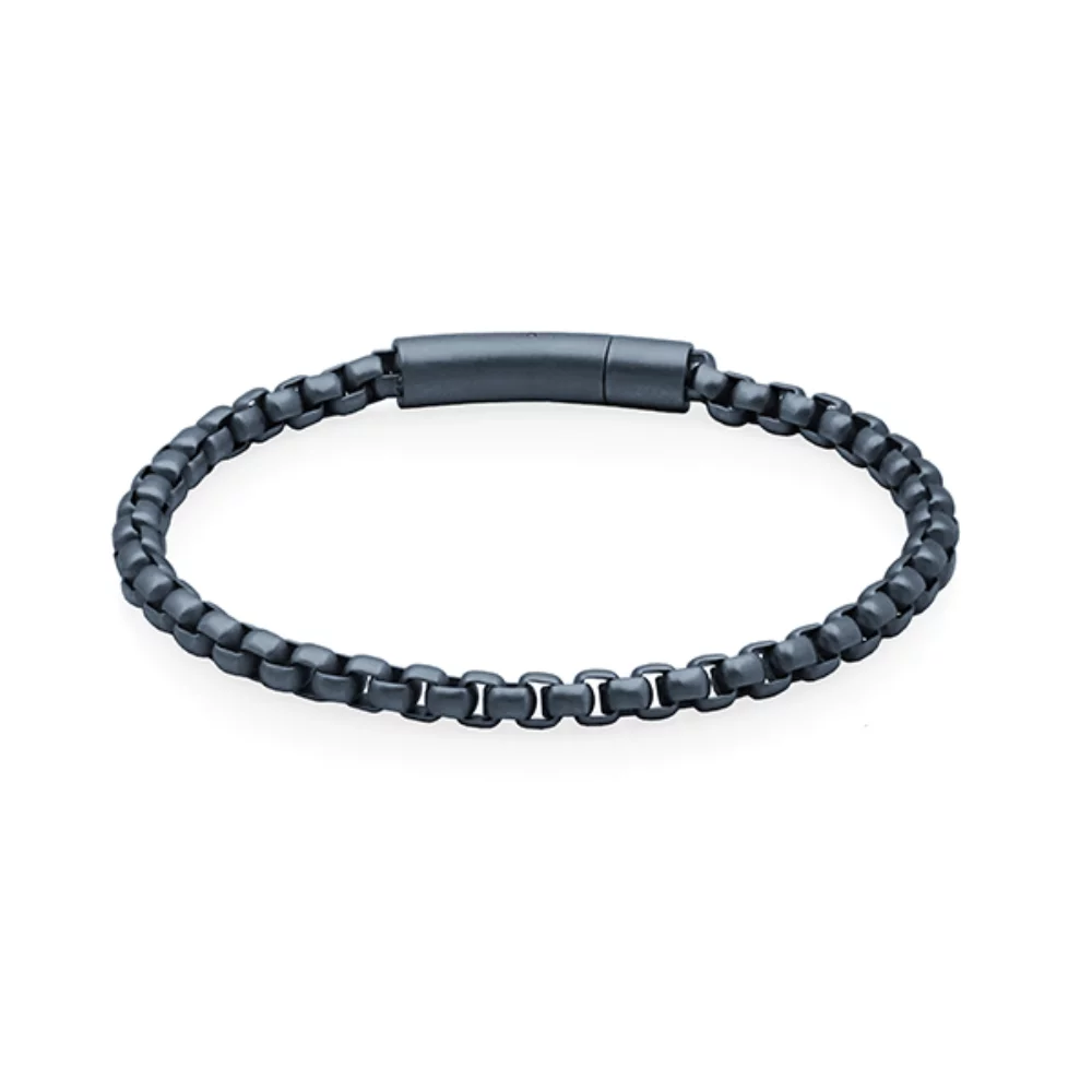 CJ Steelx 5mm Round Box Chain Bracelet - Blue