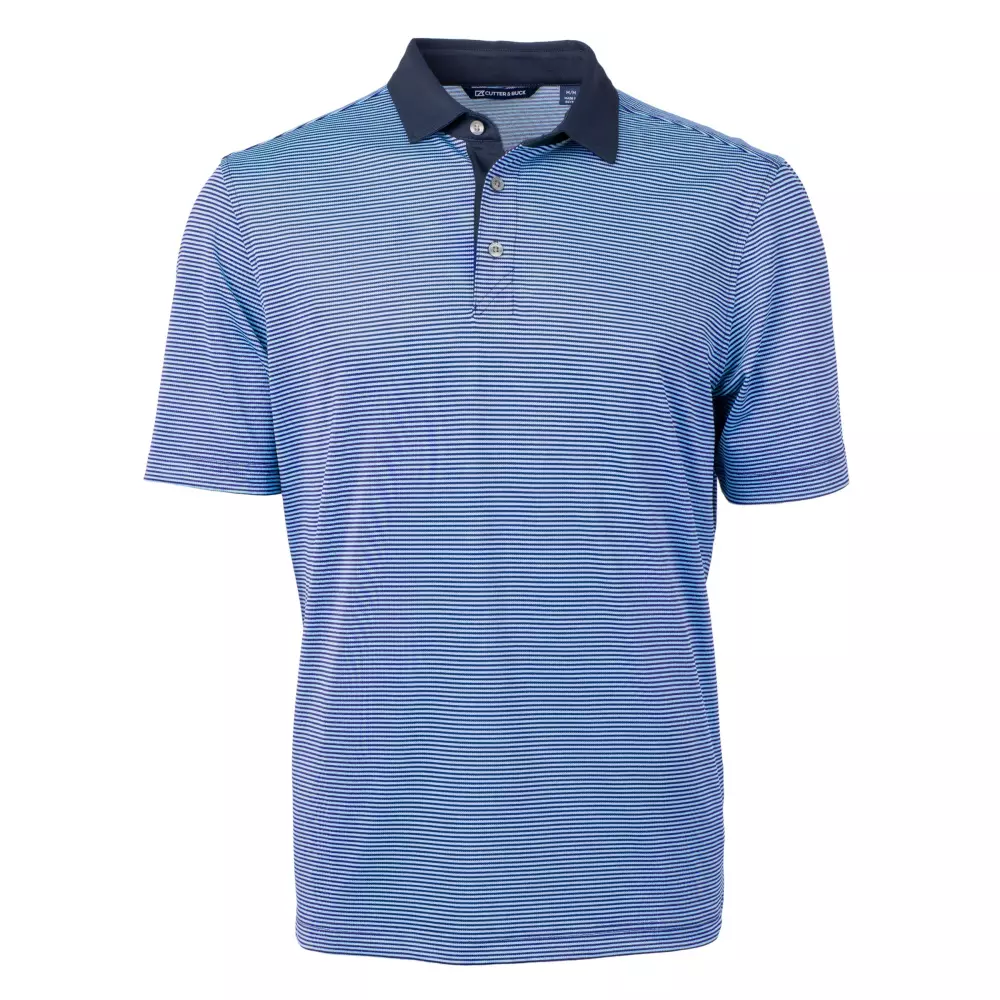 Polo Cutter & Buck Virtue Eco Pique à rayures micro-recyclé pour hommes