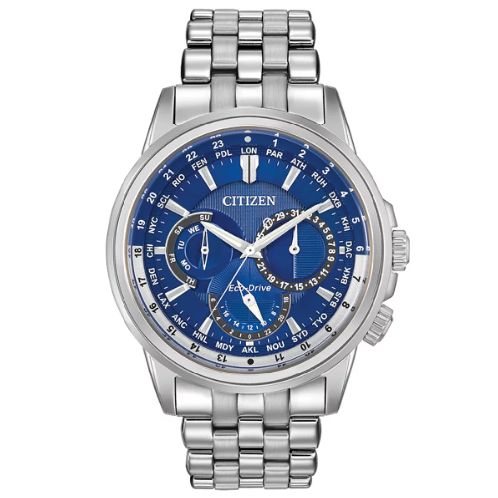 Montre Citizen Calendrier - Argent & Bleu