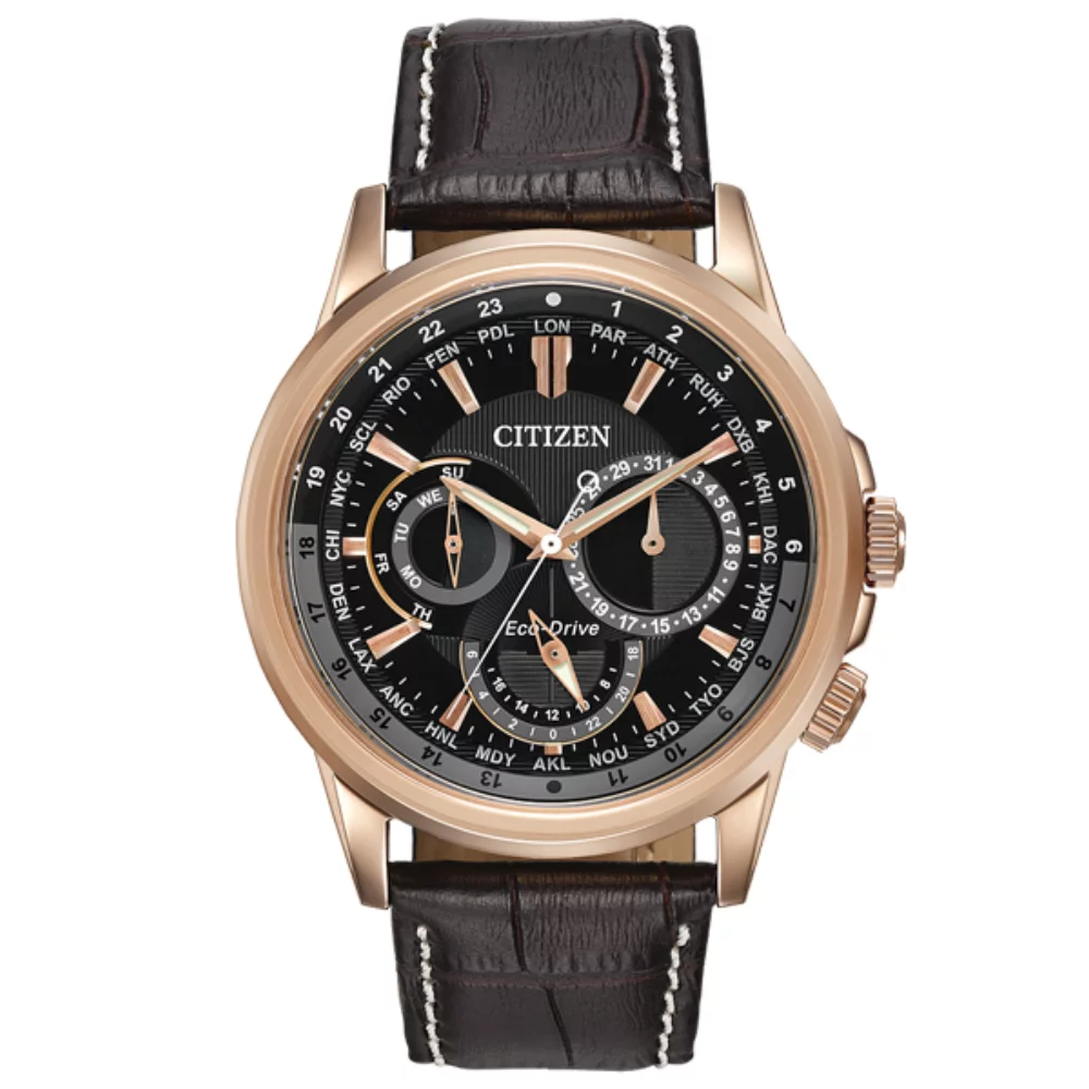 Montre Citizen Calendrier - Or rose et marron