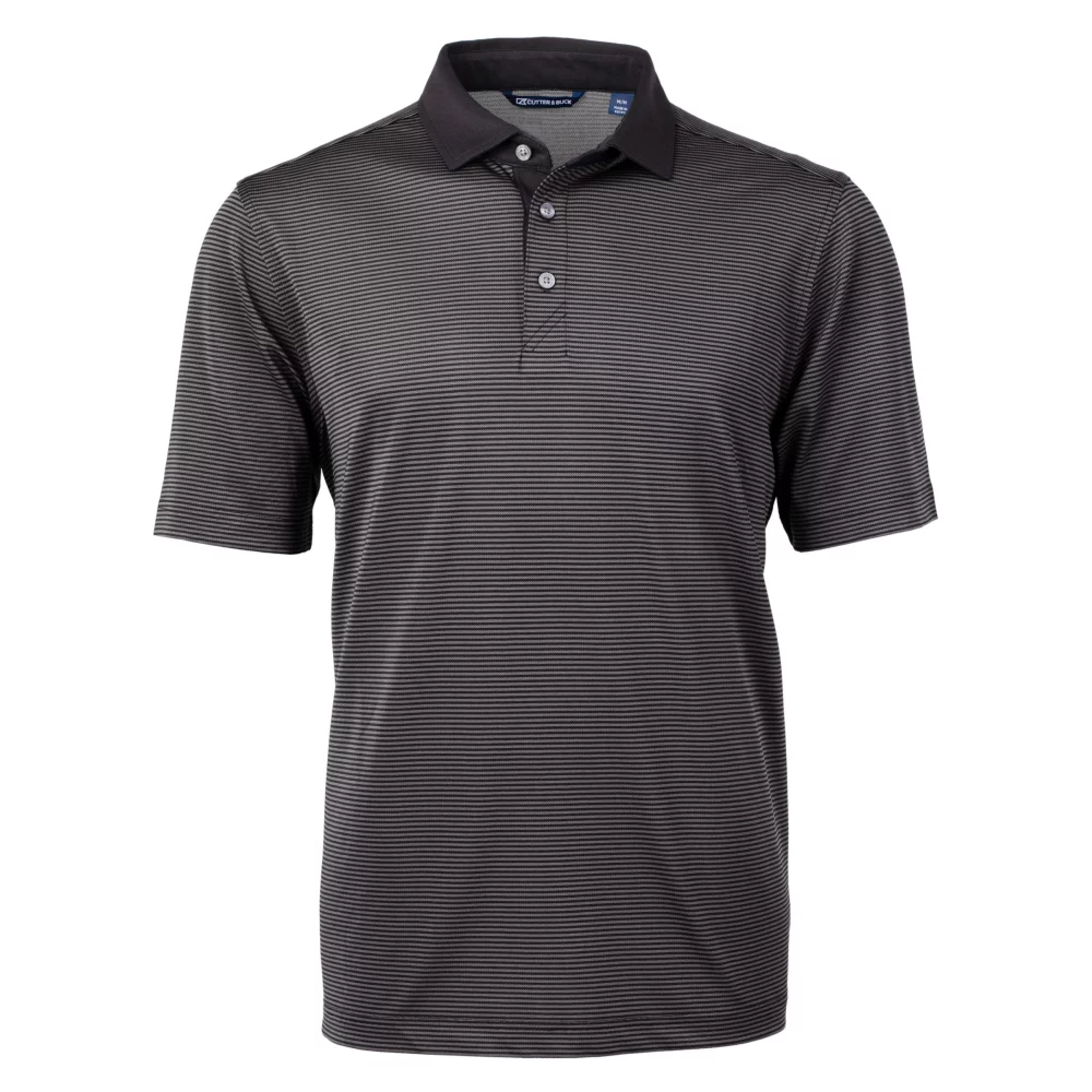 Polo Cutter & Buck Virtue Eco Pique à rayures micro-recyclé pour hommes