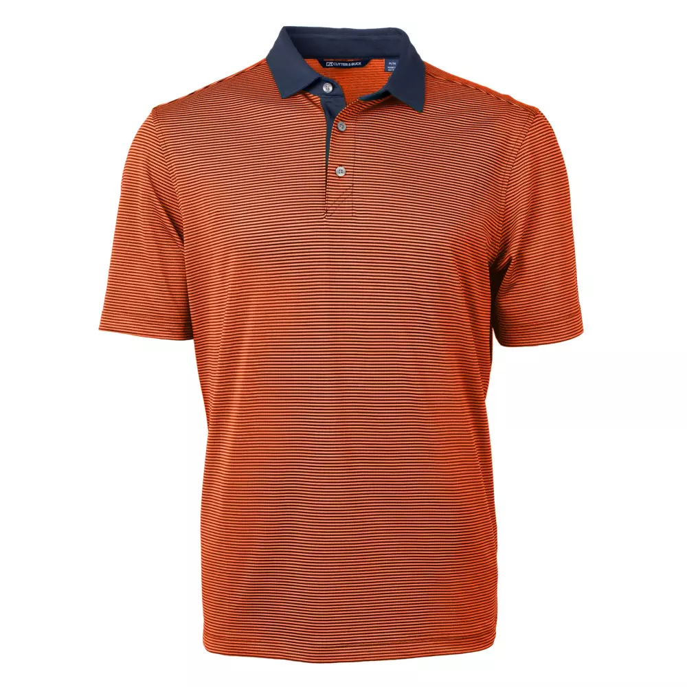 Polo Cutter & Buck Virtue Eco Pique à rayures micro-recyclé pour hommes