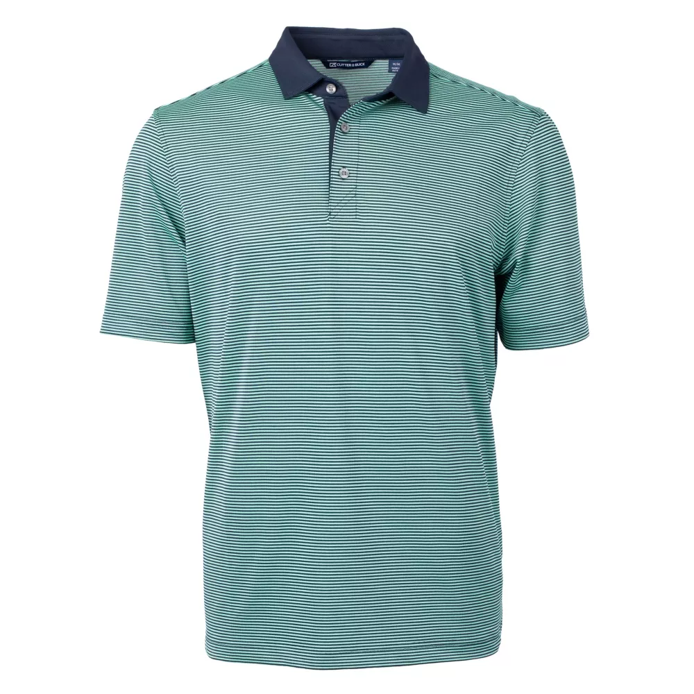 Polo Cutter & Buck Virtue Eco Pique à rayures micro-recyclé pour hommes