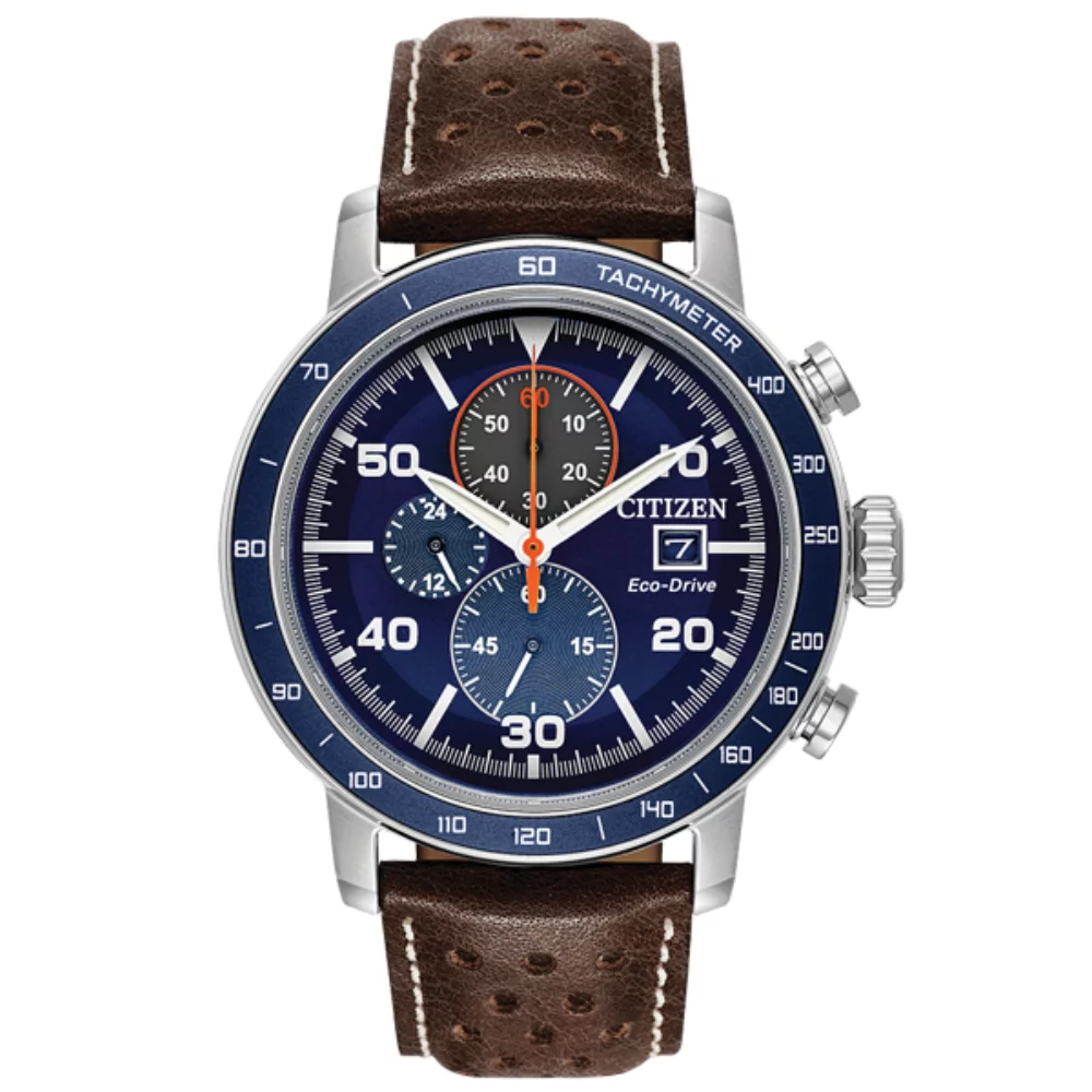 Montre Citizen Brycen Chrono - Marron et Bleu