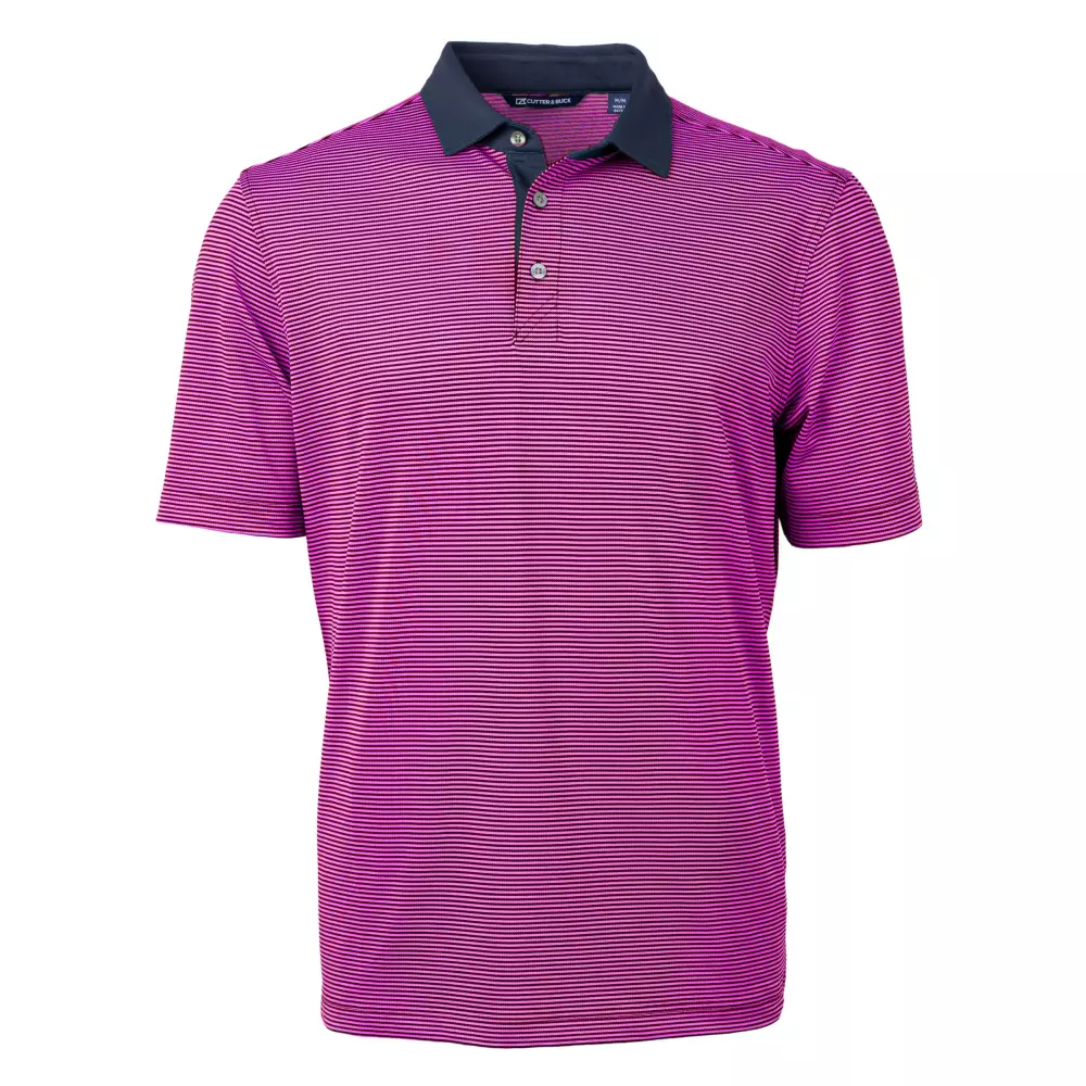 Polo Cutter & Buck Virtue Eco Pique à rayures micro-recyclé pour hommes
