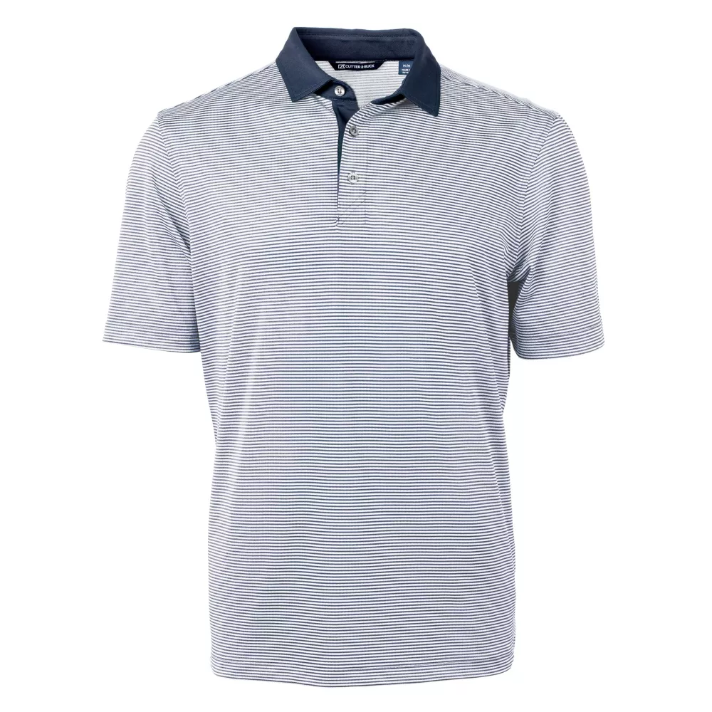 Polo Cutter & Buck Virtue Eco Pique à rayures micro-recyclé pour hommes