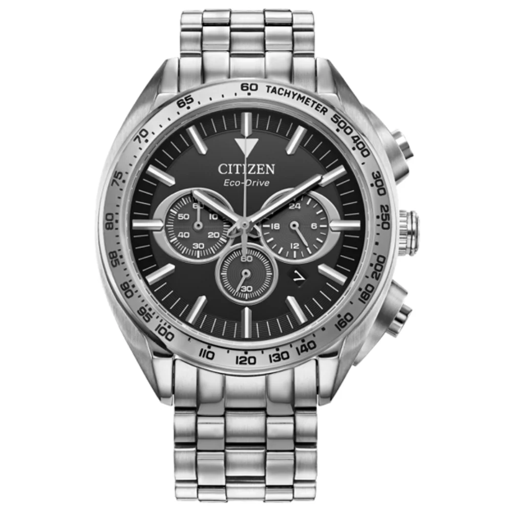 Citizen Watch Carson Sports Luxury Chronograph - Silver & Black