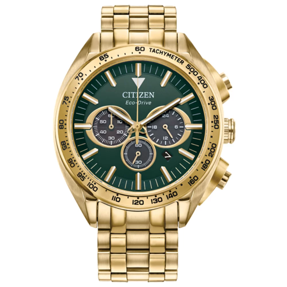 Citizen Watch Carson Sports Luxury Chronograph - Gold & Green