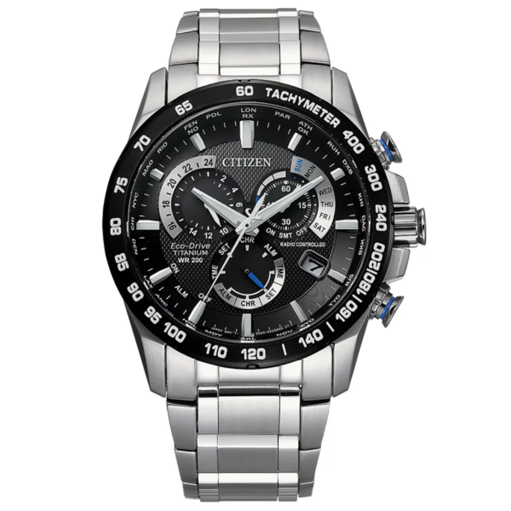 Montre Citizen Perpetual Chrono A-T - Argent & Noir